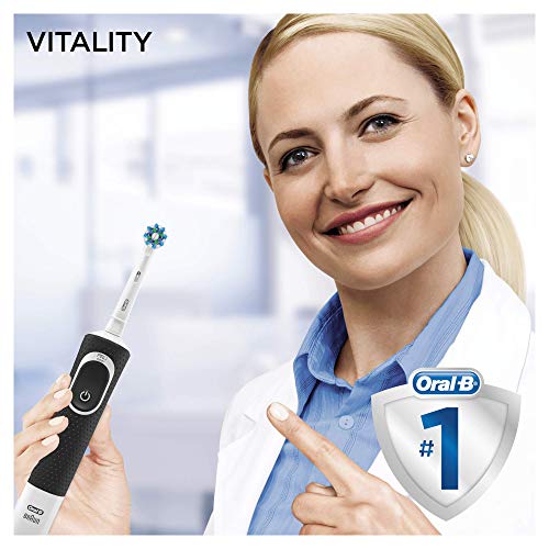 Oral-B Vitality 100 Cepillo Eléctrico Recargable con Tecnología de Braun, 1 Mango Negro, 1 Cabezal de Recambio CrossAction