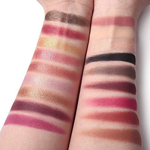 Paleta de sombras de ojos, paleta de sombras de ojos mate de Angmile y sombra de ojos con brillo Combinación de 18 colores Smoky with Shimmer Eyeshadow Twilight & Dusk Makeup Palette