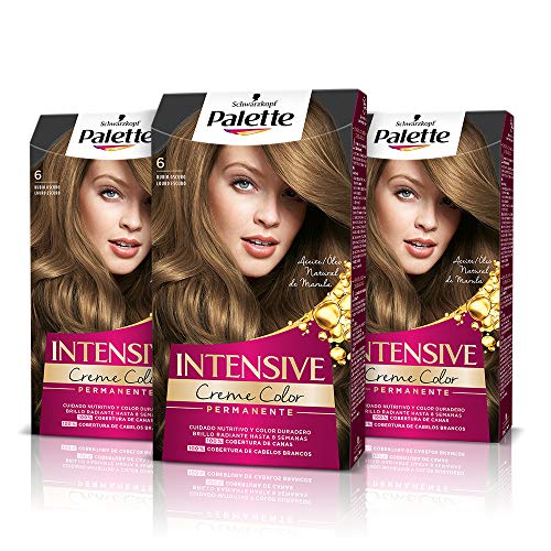 Palette Intense Cream Coloration Intensive Coloración del Cabello 6 Rubio Oscuro - Pack de 3