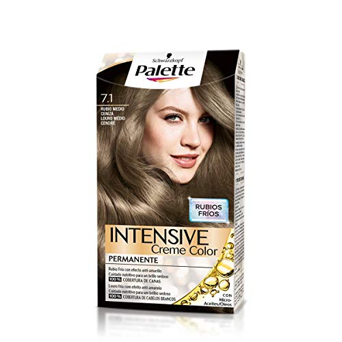 Palette Intense - Tono 7.1 Rubio Medio Ceniza - Coloración Permanente - Schwarzkopf