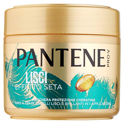 Pantene Pro-V Máscara Lisa Efecto Seda Protección Cheratina para Cabello Crespi, 300 ml