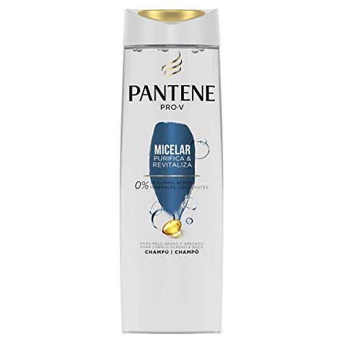 Pantene Pro-V Micelar Purifica & Revitaliza Champú, Revitaliza el Pelo de la Raíz a las Puntas, 360 ml