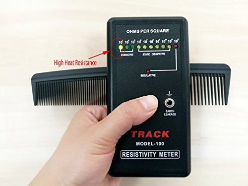 Peine de pelo - un peine de fibra de carbono de peluquería profesional de Majestik +, fuerza y ​​durabilidad, diente medio y fino, negro (MPC-002), con bolsa de producto libre de PVC