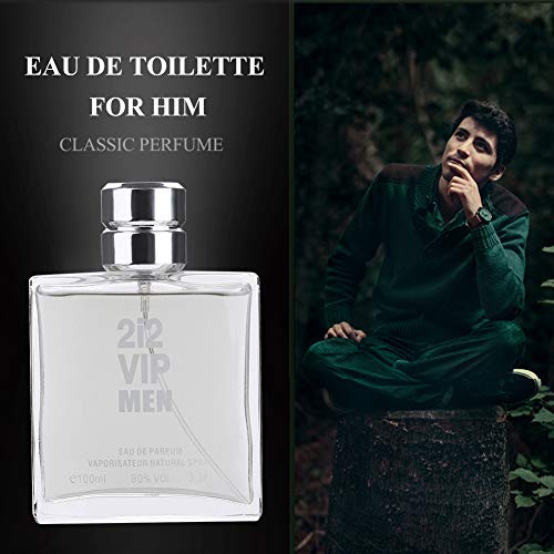 Perfume para Hombres, Eau de Toilette para Perfume Clásico y Sándalo Fragancia masculina Perfume para Caballeros Fresh Fragancia Gentleman - 100ml / 3.3oz(gris claro)