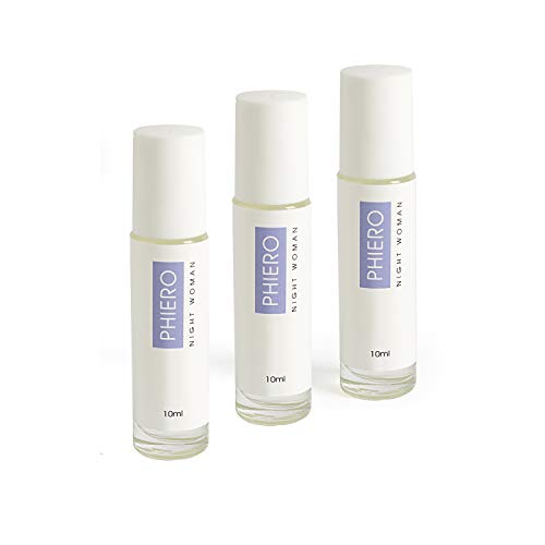 Phiero Night Woman - Pack 3 Perfumes Roll-ON de bolsillo con 4 tipos de feromonas para mujer