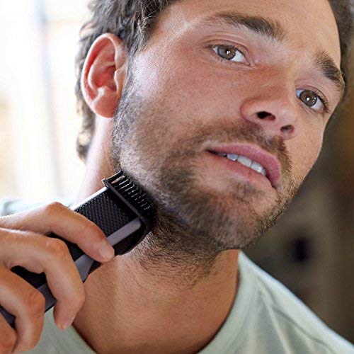 Philips BEARDTRIMMER Series 3000 Barbero BT3216/14 - Depiladoras para la barba (0,5 mm, 1 cm, 3,2 cm, 0,5 mm, Barba larga, Barba corta, Estilo barba de tres días, Gris, Metálico, Plata)