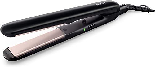 Philips EssentialCare HP8321/00 - Plancha de pelo con placas de cerámica, extralargas, color negro