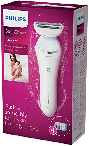 Philips SatinShave Advanced Afeitadora eléctrica en seco y húmedo BRL130/00 - Depiladora femenina (Azul, Blanco, Li-Ion, 8 V, 8 h, 60 min)