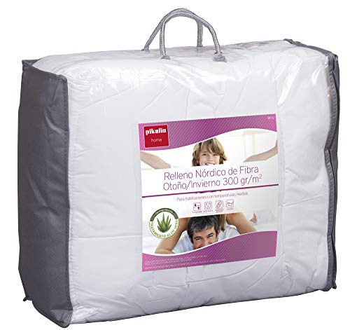 Pikolin Home - Edredón/Relleno nórdico hipoalergénico de fibra Aloe Vera, otoño-invierno, 300gr/m², 220x220cm-Cama 135/140 (Todas las medidas)