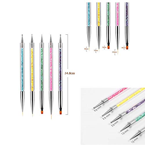 Pincel para arte de uñas Nail Art Arte Diseño Dotting Pen Cepillo uñas pinceles para decoración de uñas, Nail Art acrílico pintura UV GEL 3D Resplandecer Liner Nail Polish dibujo diseño cepillo