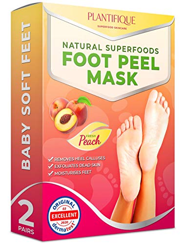 Plantifique – Mascarilla Exfoliante Pies - 2 pares para pelar los callos y durezas de pies - Elimina piel muerta y seca - Baby feet peel en 7 días, calcetines exfoliantes de pies - Foot Peeling Mask