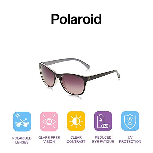 Polaroid P8339 JR C6T Gafas de sol, Morado (Purple/Burgundy Shaded Polarized), 55 para Mujer