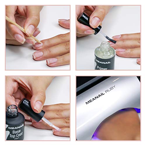 Primer Base Top Coat Permanente Uñas Gel UV LED Manicura Pedicura Ideal para Lampara Secador de Uñas Esmalte Semipermanente Polygel Gel de Construccion