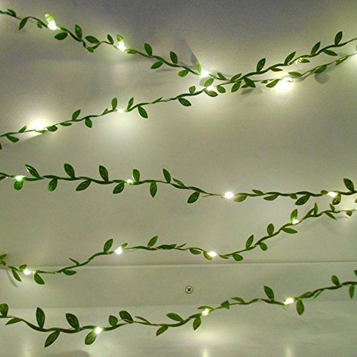 Pulluo 40m enredaderas artificiales hiedra artificial para exterior verde plantas Guirnalda de simulación DIY para decorar jardín boda fiesta navidad