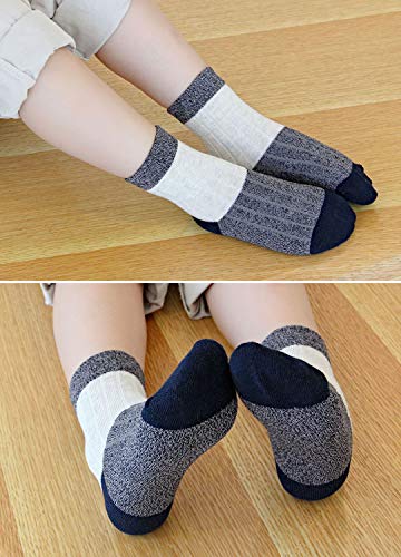 PUTUO Niños Calcetines De Algodón Cómodo Térmicos Calcetines, Calcetines para Bebés Niños para Primavera yOtoño y Invierno, 5-7 años, 5 pares