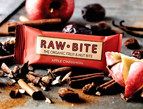 Raw Bite Barrita Ecológica de Manzana y Canela - Paquete de 12 x 50 gr - Total: 600 gr