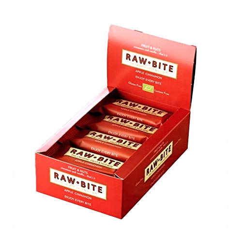 Raw Bite Barrita Ecológica de Manzana y Canela - Paquete de 12 x 50 gr - Total: 600 gr