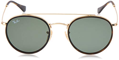 Ray-Ban 0RB3647N, Gafas de Sol Unisex Adulto, Marrón (Gold/Green Classic), 51