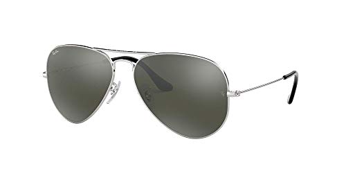 Ray-Ban Aviator Gafas de sol, Silver, 62 para Hombre