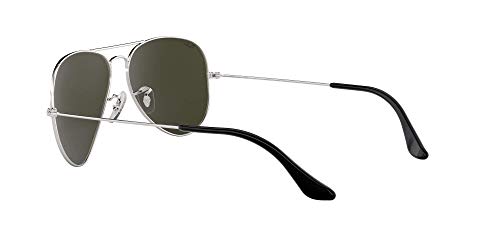 Ray-Ban Aviator Gafas de sol, Silver, 62 para Hombre