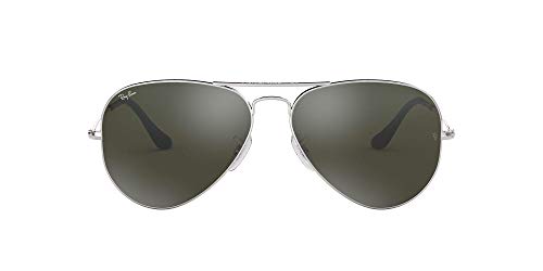 Ray-Ban Aviator Gafas de sol, Silver, 62 para Hombre