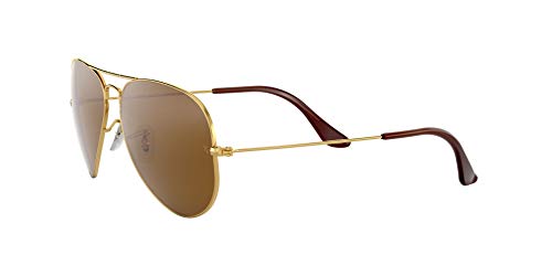 Ray-Ban Aviator RB 3025, Gafas de Sol Unisex, Marrón (polarisiert braun 001/57), 62 mm