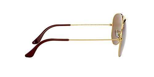 Ray-Ban Aviator RB 3025, Gafas de Sol Unisex, Marrón (polarisiert braun 001/57), 62 mm