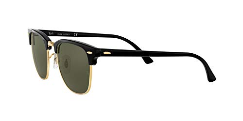 Ray-Ban Clubmaster RB3016 W0365 - Gafas de sol para hombre, Negro (Ebony/Arista W0365), 51