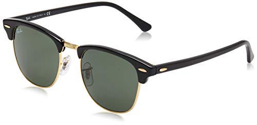 Ray-Ban Clubmaster RB3016 W0365 - Gafas de sol para hombre, Negro (Ebony/Arista W0365), 51