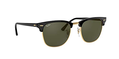 Ray-Ban Clubmaster RB3016 W0365 - Gafas de sol para hombre, Negro (Ebony/Arista W0365), 51