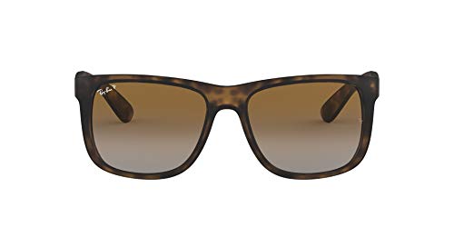 Ray-Ban Justin Classic Gafas de Sol, Marrón (Tortoise Brown Gradient), 55 mm Unisex-Adulto