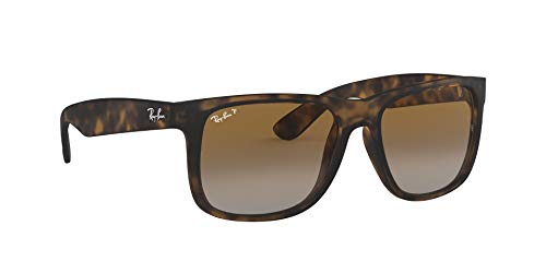 Ray-Ban Justin Classic Gafas de Sol, Marrón (Tortoise Brown Gradient), 55 mm Unisex-Adulto