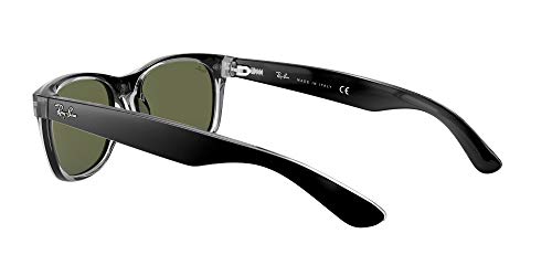 Ray-Ban New Wayfarer, Gafas de Sol Unisex adulto, Multicolor (Black and Transparent 6052), 52 mm