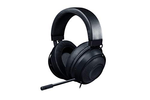 Razer Kraken Auriculares Gaming con cable para juegos multiplataforma para PC, PS4, Xbox One & Switch, Diafragma 50 mm, Cable de 3.5mm con controles de línea, Negro