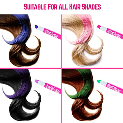 Regalos para Niñas | Tizas para el pelo | 10 Tizas de Color | Lavables | Fácil usar: 10 Colores Metálicos | Hair Chalk for Girls 3 4 5 6 7 8 9 10 11 12 Años