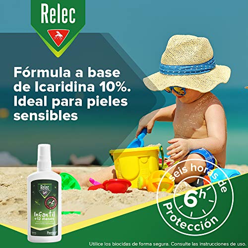 Relec Infantil Spray Antimosquitos | Fórmula especial para niños | A partir de 1 año | Eficaz contra el mosquito tigre | Dermatológicamente testada, sin alcohol ni colorantes | 100 ml