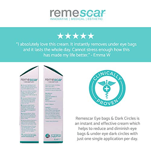 Remescar - Remescar Bolsas y ojeras - Crema para las bolsas de los ojos - Corrector de ojeras - Elimina las bolsas - Tratamiento para las bolsas de los ojos al instante para hombre y mujer