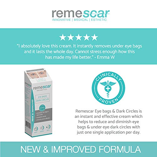 Remescar - Remescar Fórmula Nueva y Mejorada Bolsas y ojeras 2 - Crema para las bolsas de los ojos - Corrector de ojeras - Elimina las bolsas - Tratamiento instantáneo para bolsas de ojos