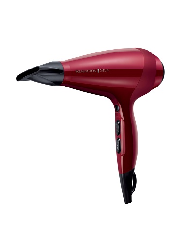 Remington AC9096 Silk - Secador de Pelo Profesional, Iónico, Difusor y Concentrador, 2400 W, Rojo