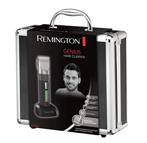 Remington HC5810 Genius - Máquina de Cortar Pelo, Cuchillas de Cerámica, Recargable, 10 Peines, Prestaciones Profesionales, Color Negro