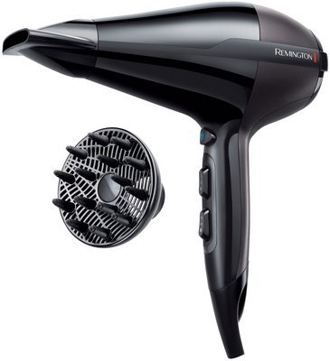 Remington Pro Air Compact AC5911 - Secador de Pelo Profesional, Secador Iónico, Difusor y Concentradores, 2200 W, Ligero y Compacto, Negro