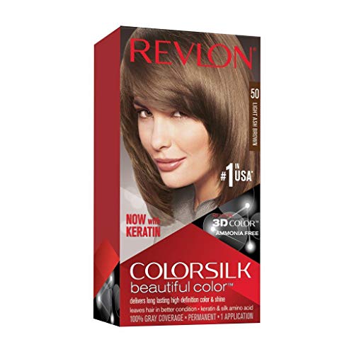 Revlon ColorSilk Tinte de Cabello Permanente Tono #50 Castaño Claro Cenizo