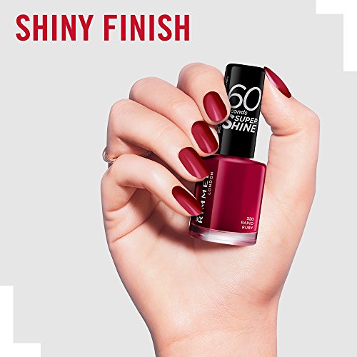 Rimmel London 60 Seconds Super Shine Esmalte de Uñas, 320 - Rapid Ruby