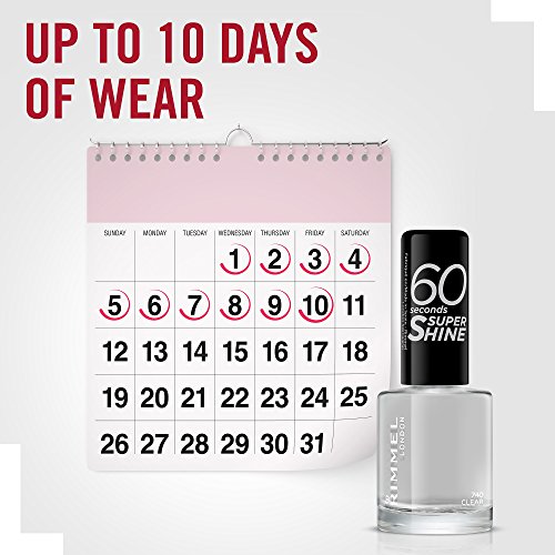 Rimmel London 60 Seconds Super Shine Esmalte de Uñas Tono 740 Clear, 8 ml