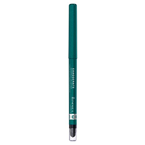 Rimmel London Exaggerate Automatic Eyeliner Waterproof - Delineador de Ojos Retráctil, Tono 250- Verde (Emerald Sparkle), 0.28 gr