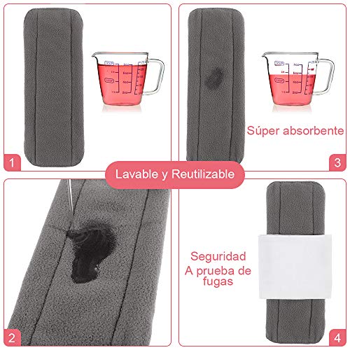 Rovtop 7PCS 25.4cm Reutilizables de Carbón de Bambú - Almohadilla Menstrual Reutilizable Compresa + 1 Bolsa de Transporte Mini, Más Saludable, Económico y Ecológico