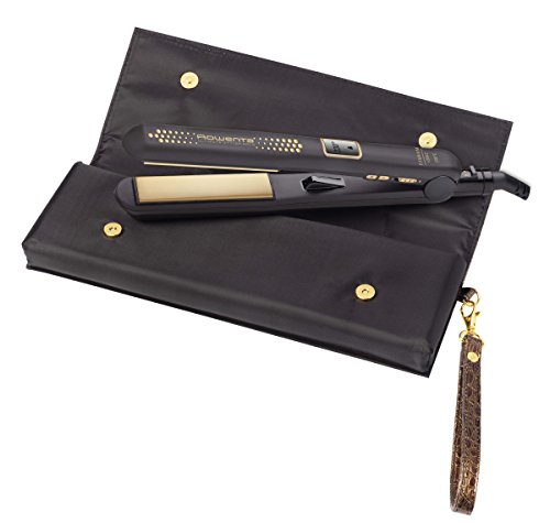 Rowenta Ultimate Styler Gold SF6021E0 - Plancha pelo recubrimiento de cerámico, función 2 en 1 para alisado y rizos perfectos con placas flotantes y estrechas, incluye termoprotector