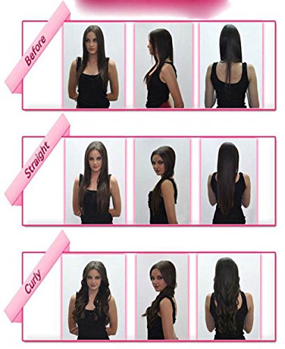 S-noilite® 24" (60 cm) extensiones de cabello cabeza completa clip en extensiones de pelo Ombre ondulado rizado - Marrón claro & ceniza rubia