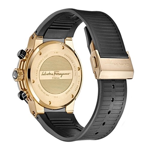 Salvatore Ferragamo Timepieces Reloj Cronógrafo para Hombre de Cuarzo con Correa en Caucho F55LCQ75909S113