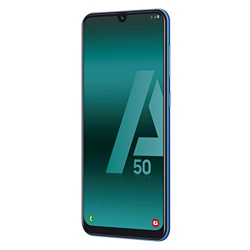 Samsung Galaxy A50 - Smartphone de 6.4" FHD sAmoled Infinity U Display (4 GB RAM, 128 GB ROM, 25 MP, Exynos 9610, Carga rápida), Azul [versión española]